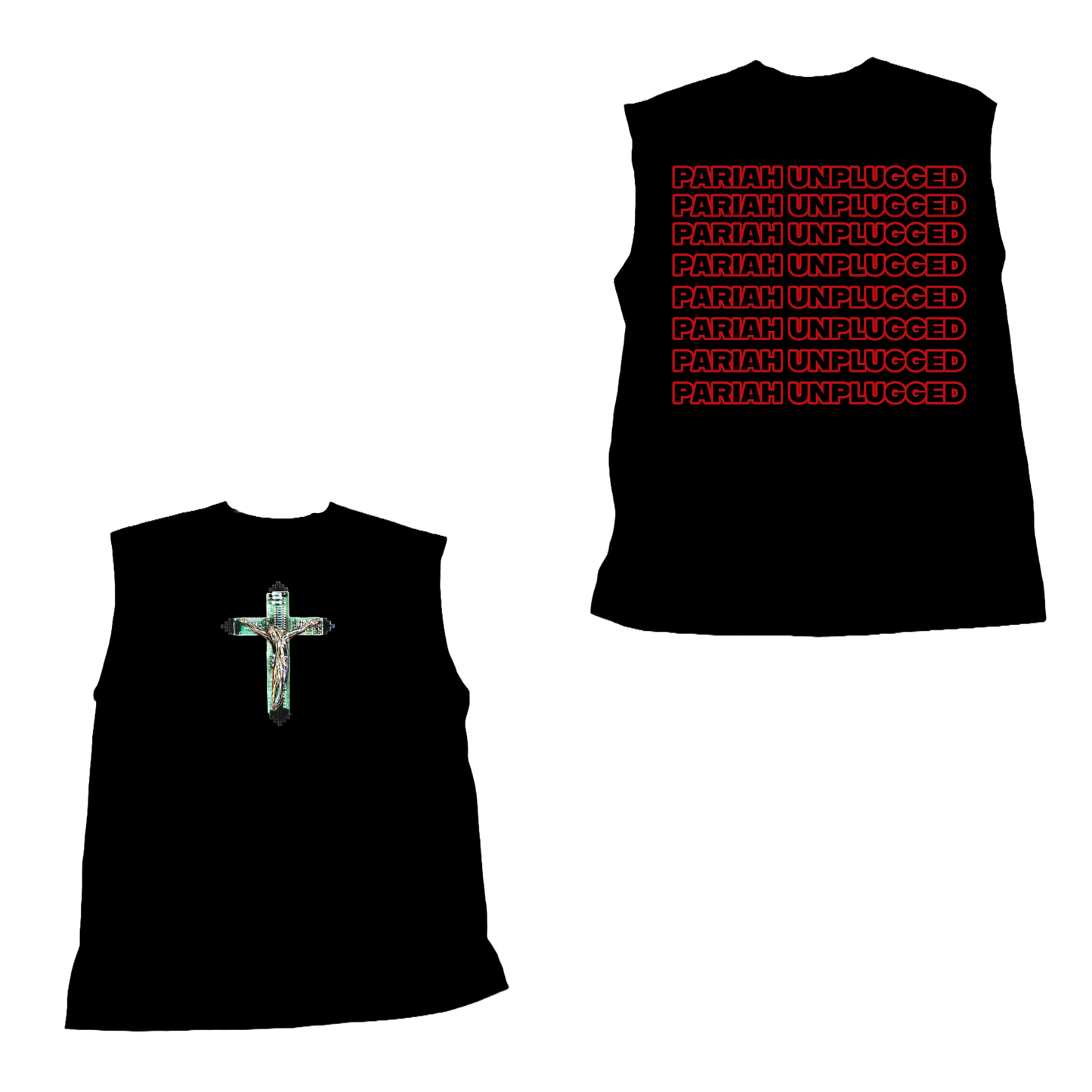 Black Cross Muscle Tee