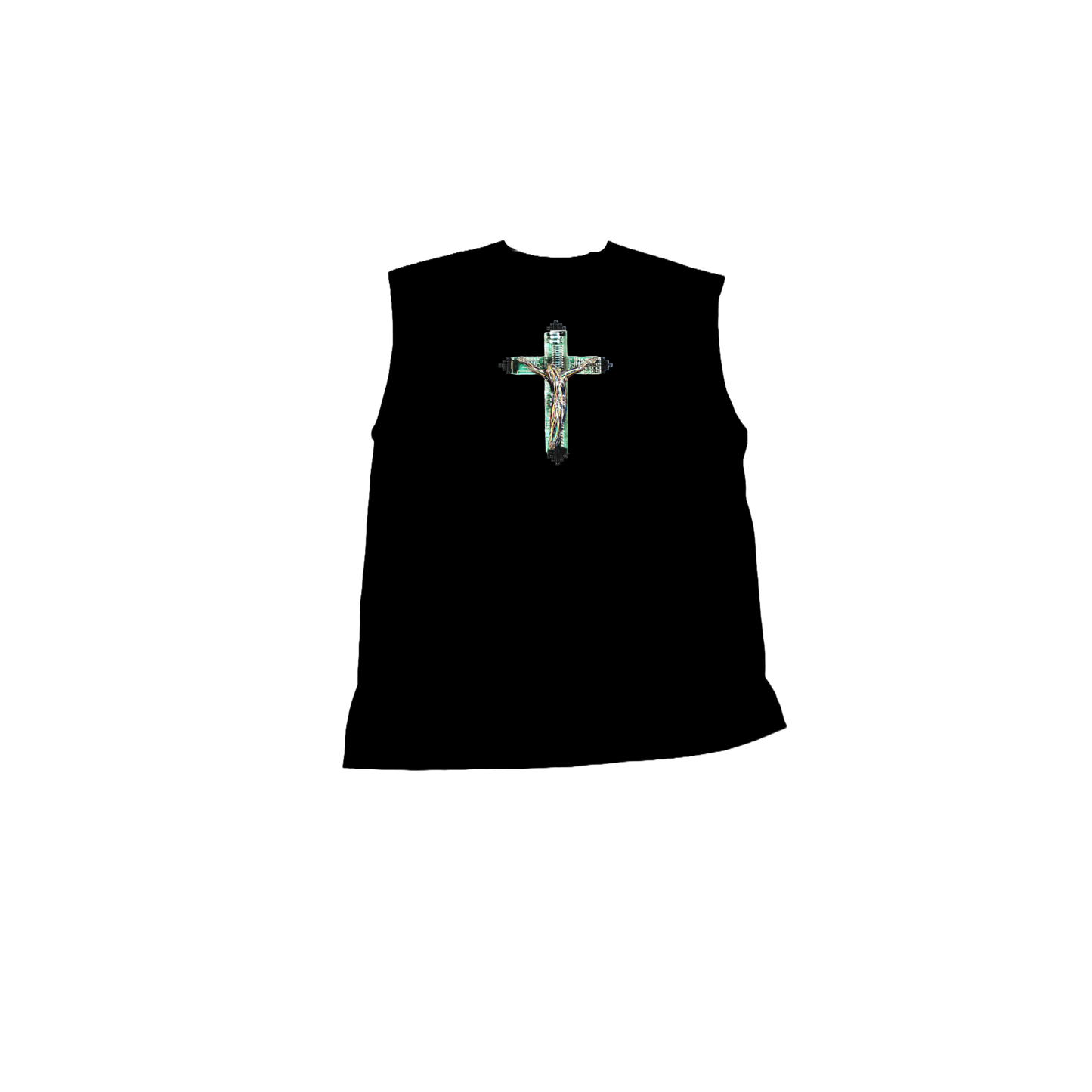 Black Cross Muscle Tee